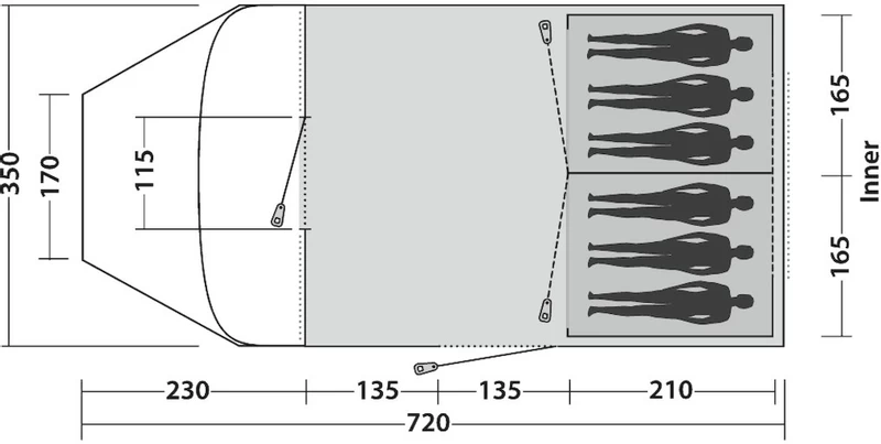 Easy Camp Palmdale 600 Lux Tunneltent - 6 Persoons 17 Easy Camp Palmdale 600 Lux Tunneltent - 6 Persoons - Afbeelding 15