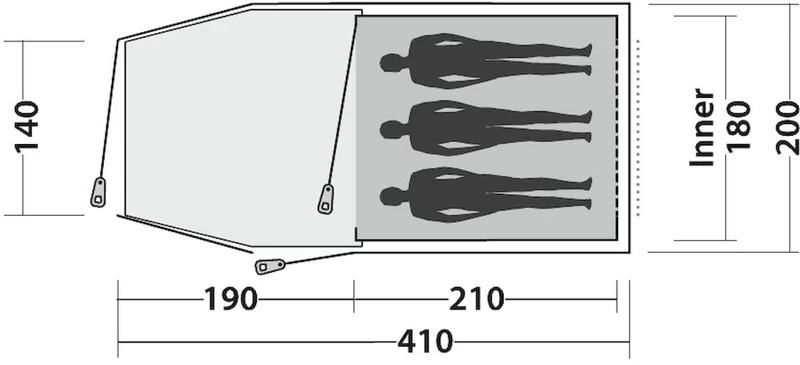 Easy Camp Spirit 300 Tunneltent - 3 Persoons - Groen 10 Easy Camp Spirit 300 Tunneltent - 3 Persoons - Groen - Afbeelding 8