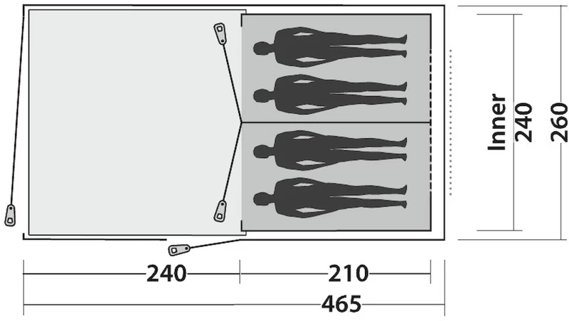 Easy Camp Galaxy 400 Steel Blue Tunneltent - 4 Personen 6 Easy Camp Galaxy 400 Steel Blue Tunneltent - 4 Personen - Afbeelding 4