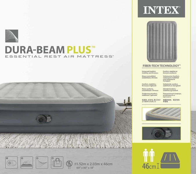 Intex Essential Rest Luchtbed - Queensize - Ingebouwde Elektrische Pomp 6 Intex Essential Rest Luchtbed - Queensize - Ingebouwde Elektrische Pomp - Afbeelding 4