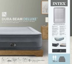 Intex Comfort Plush Extra Hoog Luchtbed - Queensize - Ingebouwde Elektrische Pomp -Professionele outdoor kampeerwinkel 1690 1900 64418nd pkg 2023 300