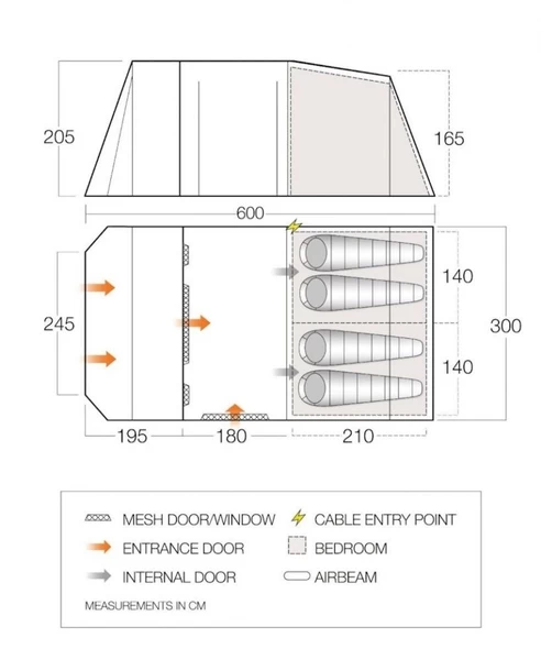 Vango Lismore 450 Tunneltent - 4 Persoons - Groen 11 Vango Lismore 450 Tunneltent - 4 Persoons - Groen - Afbeelding 9