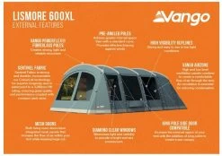 Vango Lismore 600XL Tunneltent - 5 Persoons - Groen 11 Vango Lismore 600XL Tunneltent - 5 Persoons - Groen -Professionele outdoor kampeerwinkel 1900 1783 lismore 600xl package 2