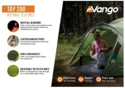 Vango Tay 200 Koepeltent - 2 Persoons - Groen 16 Vango Tay 200 Koepeltent - 2 Persoons - Groen -Professionele outdoor kampeerwinkel 1900 1783 tay 200 3