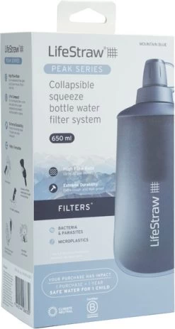 Lifestraw Peak Opvouwbare Waterfilter Fles - 650 Ml - Blauw 15 Lifestraw Peak Opvouwbare Waterfilter Fles - 650 Ml - Blauw -Professionele outdoor kampeerwinkel 1900 1900 00104066 07