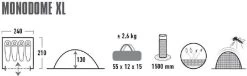 High Peak Monodome XL Koepeltent - 4 Persoons - Pearl -Professionele outdoor kampeerwinkel 370 1200 4001690103121.pt01