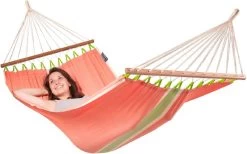 La Siesta Fruta 1 Persoons Hangmat - Mango -Professionele outdoor kampeerwinkel 749 1200 frr11 5 fruta mango weather resistant single spreader bar hammock image 02