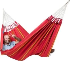 La Siesta Currambera 2 Persoons Hangmat - Cherry -Professionele outdoor kampeerwinkel 800 923 cuh16 2 currambera cherry cotton double classic hammock image 02
