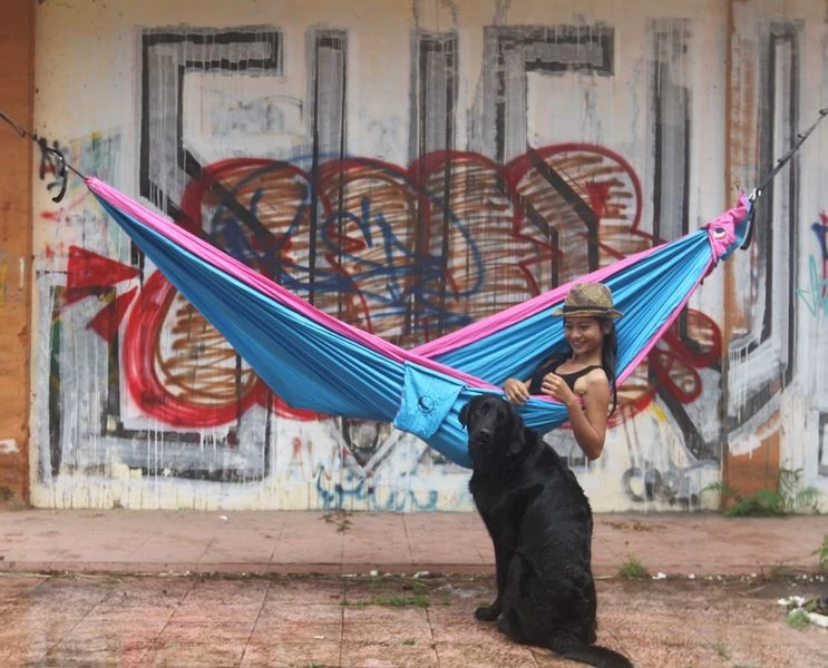 Ticket To The Moon Hangmat 2 Persoons Original Double - Pink/Aqua 5 Ticket To The Moon Hangmat 2 Persoons Original Double - Pink/Aqua - Afbeelding 3