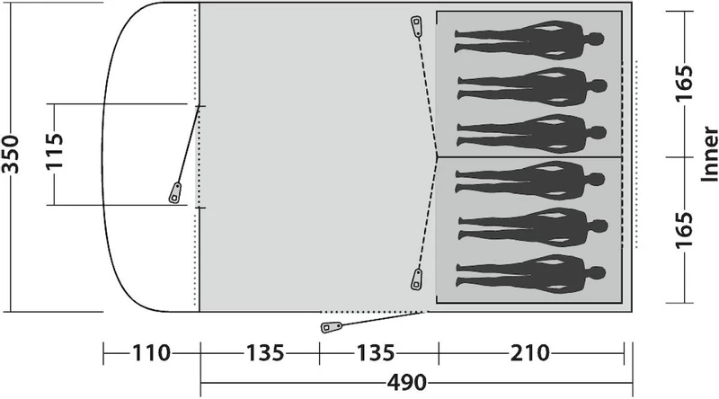 Easy Camp Palmdale 600 Tunneltent - 6 Persoons 17 Easy Camp Palmdale 600 Tunneltent - 6 Persoons - Afbeelding 15