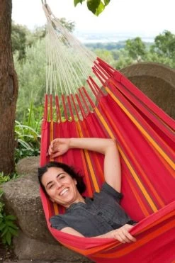 La Siesta Currambera 2 Persoons Hangmat - Cherry -Professionele outdoor kampeerwinkel 900 598 cuh16 2 currambera cherry cotton double classic hammock image 05