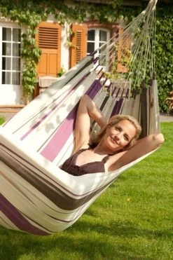 La Siesta Caribena 1 Persoons Hangmat - Purple -Professionele outdoor kampeerwinkel 900 600 cih14 7 caribe a purple cotton single classic hammock image 05