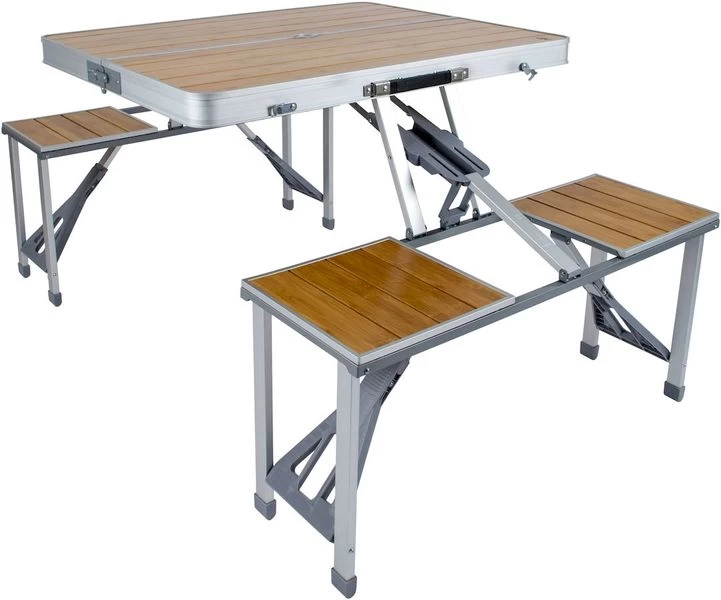 Bo-Camp 136 X 85 Inklapbare Picknicktafel - Bamboe 3 Bo-Camp 136 X 85 Inklapbare Picknicktafel - Bamboe