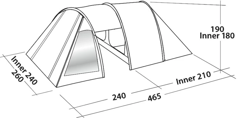 Easy Camp Galaxy 400 Steel Blue Tunneltent - 4 Personen 5 Easy Camp Galaxy 400 Steel Blue Tunneltent - 4 Personen - Afbeelding 3