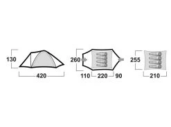 Husky Bizon Koepeltent - 4+ Persoons -Professionele outdoor kampeerwinkel bizon afmetingen