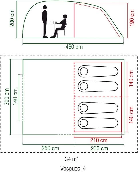Coleman Vespucci 4 Tunneltent - 4 Persoons 10 Coleman Vespucci 4 Tunneltent - 4 Persoons - Afbeelding 8