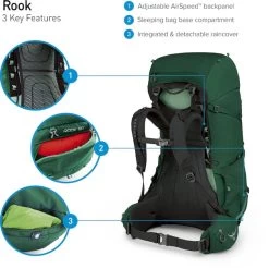 Osprey Rook Backpack - 50 Liter - Zwart -Professionele outdoor kampeerwinkel osprey rook features 1