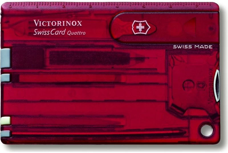 Victorinox SwissCard Quattro Multitool - Transparant Rood 3 Victorinox SwissCard Quattro Multitool - Transparant Rood