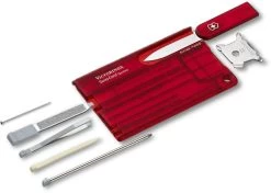 Victorinox SwissCard Quattro Multitool - Transparant Rood 5 Victorinox SwissCard Quattro Multitool - Transparant Rood -Professionele outdoor kampeerwinkel swisscard quattro rood uitgeklapt resultaat